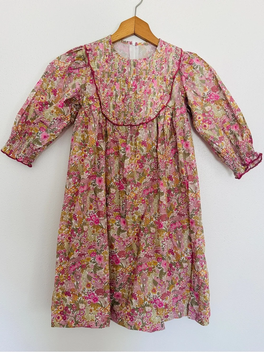 NWT Ali Specials Pink Floral Smocked Long Sleeve Dress Toddler Kids